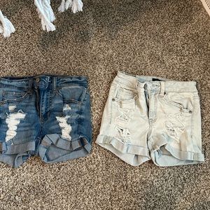 2 Aeropostale ripped jean shorts both size 000